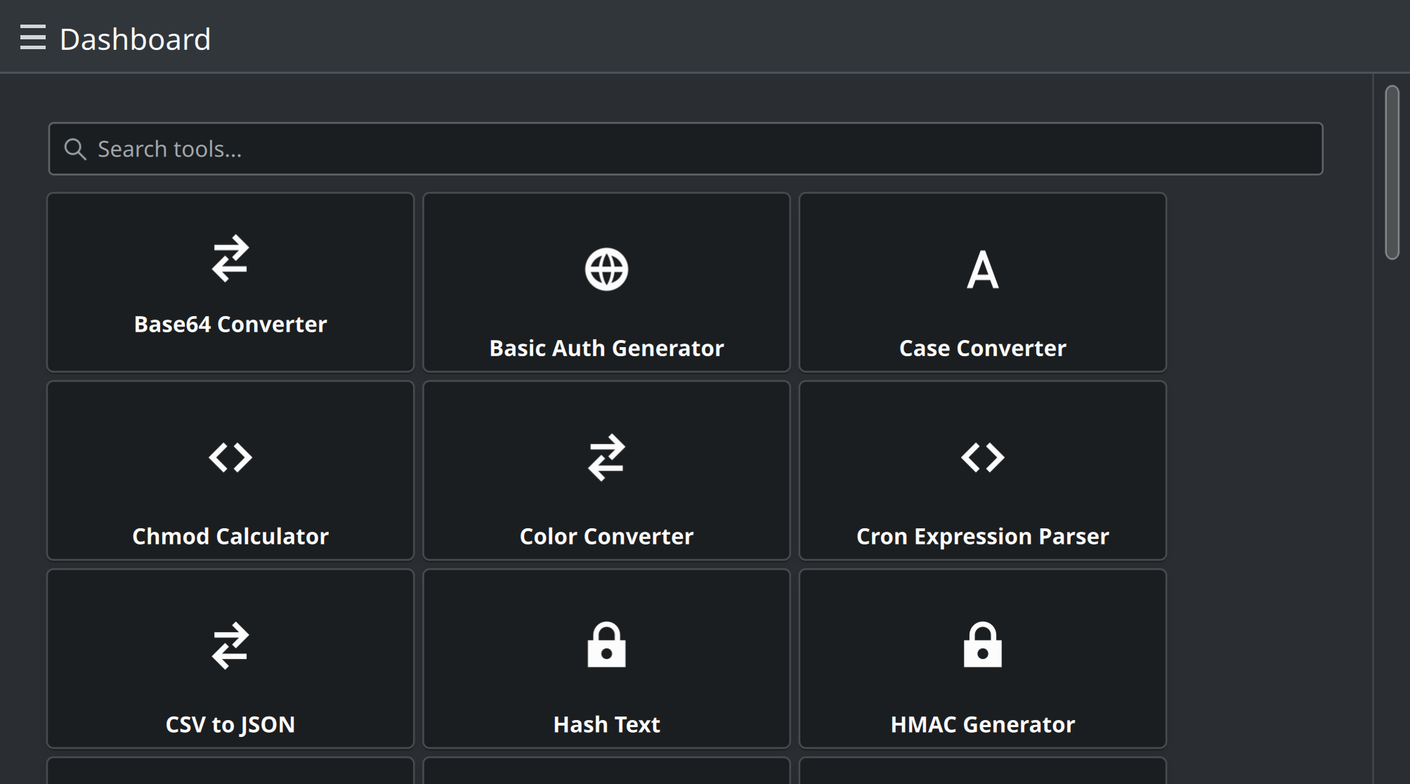Tools Dashboard